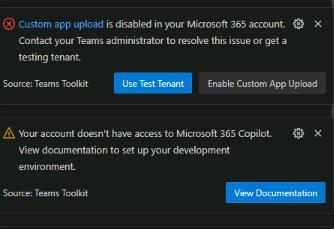 Screenshot of Visual Studio Code warnings.