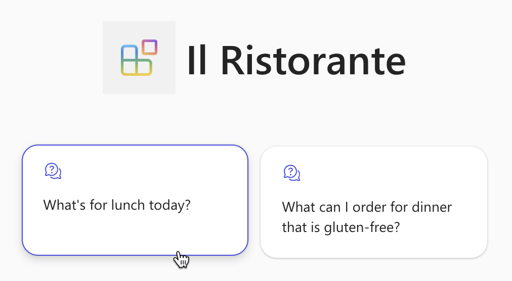 Screenshot of the Microsoft 365 Copilot interface with the lunch prompt.