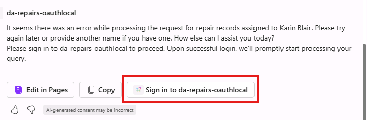 Screenshot of the prompt to sign in to the app that secures the API.